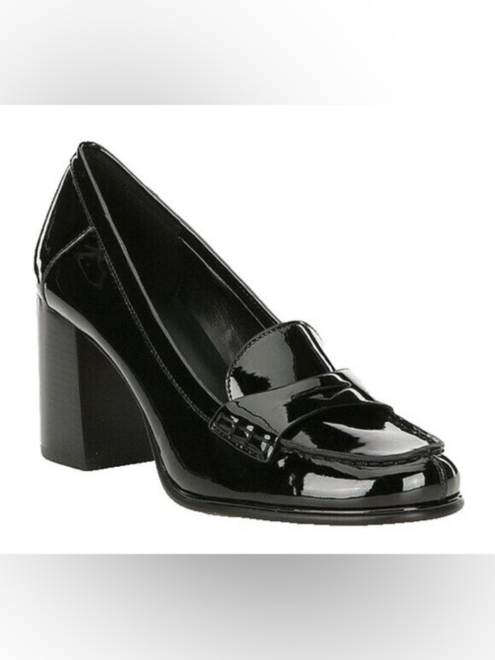 Michael Kors Buchanan Women’s 11 Black Patent Leather Block Heel Loafers
